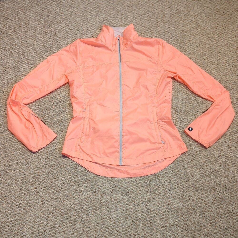 Btwin Decathlon Jacket Womens 4 Small Tiki Orange Windbreaker Cycling Outdoor